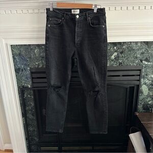 AGOLDE Nico High Rise Slim in Black Distressed
Knees sz 29